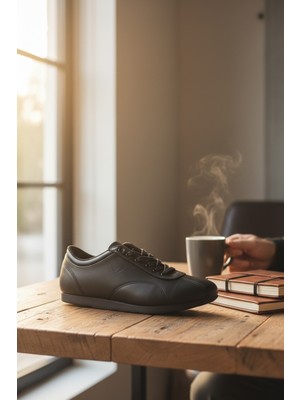 Enoch Erkek Günlük Spor Ayakkabı Ince Tabanlı Sneaker Minimalist Logolu Ofis ve Rahat Yürüyüş Modeli