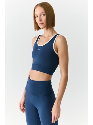 Yanelis Urban Beat Kadın Biyeli Sportswear Crop Lacivert Atlet