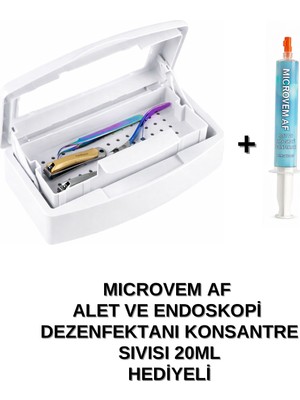Ellea Nail Çift Bölmeli Manikür Pedikür Aletleri Sterilizasyon Kutusu ve Konsantre Dezenfektan Sıvısı Hediyeli