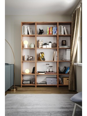 Kzy Mobilya Lale Kitaplık Çok Amaçlı Kitaplık-Meşe