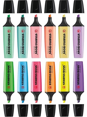 Stabilo Boss Fosforlu İşaretleme Kalemi 6 Pastel 6 Canlı Renk