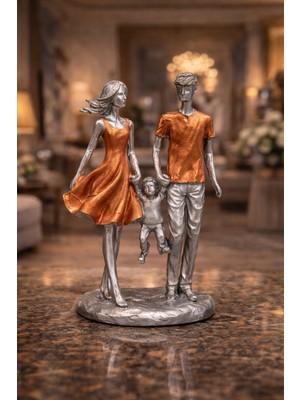 Doremcy Aile Biblo 22x16 cm – Anne Baba Çocuk Polyester Dekoratif Hediyelik Obje