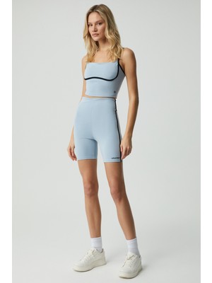 Urban Beat Pharsa Kadın Şerit Biyeli Yumuşacık Açık Mavi Şort