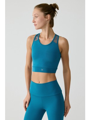 Urban Beat Lıssa Kadın Tül Detaylı Mavi Atlet