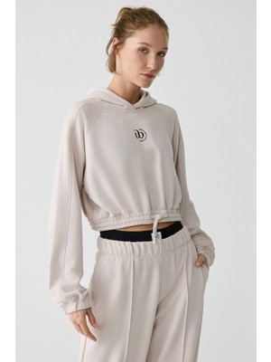 Urban Beat Kathrıne Kadın Kapüşonlu Taş Rengi Sweatshirt