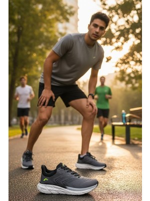 Enoch Erkek Spor Koşu ve Yürüyüş Ayakkabısı Ortopedik Tabanlı Nefes Alan Fileli Rahat Model