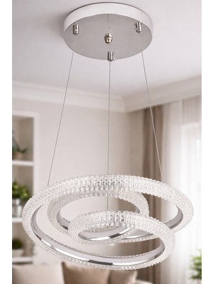 Ünal Aydınlatma Lina Krom LED Sarkıt Avize – Modern Halka Tasarım