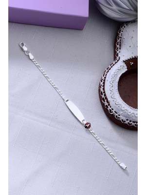 INNUENDO JEWELRY 925 Ayar Gümüş İsimli Bebek Künyesi Kız Erkek Çocuk Figürlü Künye Bileklik