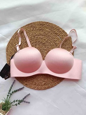 Nura Lazer Kesim Pudra Pembe Dolgulu Sütyen