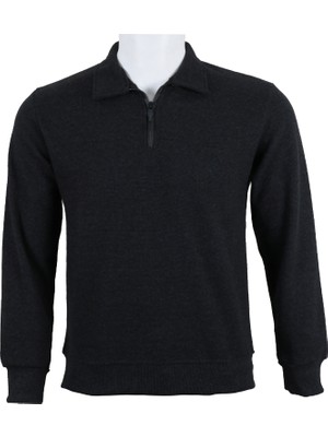 Modarar Erkek Kazak Yarım Fermuarlı Antrasit Renk RAR01377