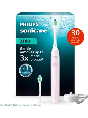 Philips Sonicare 2100 Şarjlı Diş Fırçası Toz Pembe, 14 Gün Şarj, 2 Hız Ayarı, +1 Başlık, HX4022/03