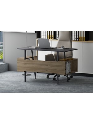 Lagomood Ironi Çalışma Masası Antrasit Ceviz