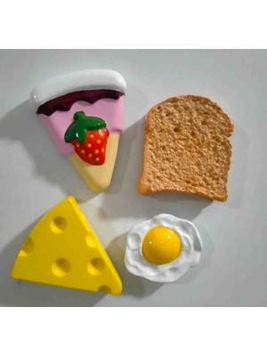 4lu Peynir Yumurta Ekmek Pasta Magnet Buzdolabı Mıknatısı