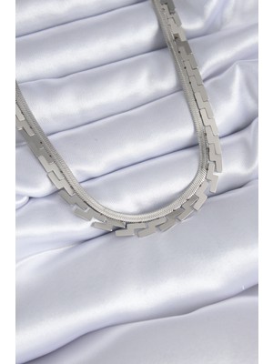 Zemira Home 316L Çelik Gümüş Renk Italyan Zincir Labirent Model Kadın Kolye