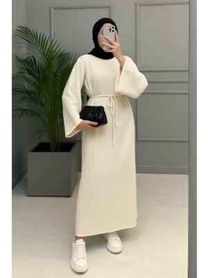 Bayan Triko Boydan Tesettür Elbise