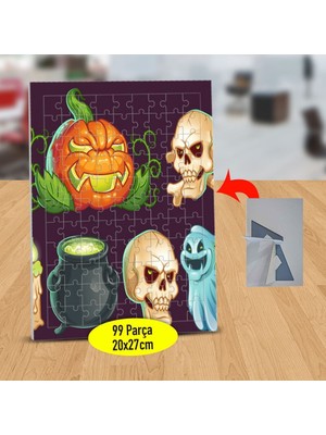 Asilmeydan Cadılar Bayramı Kafaları 99 Parça Puzzle Yapboz Tablo-1441-841