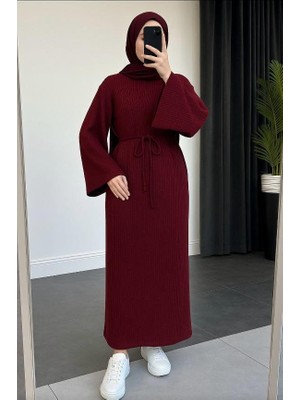 Bayan Triko Boydan Tesettür Elbise