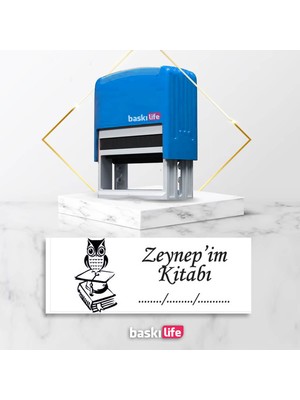 Baskı Life Kaşe Kitap Mührü Kitap Damgası Kişiye Özel Kaşe 544