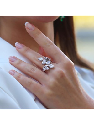 Necati Gün Yaprak Damla Tasarım Gümüş Yüzük