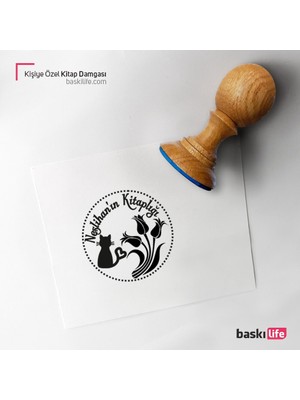 Baskı Life Kişiye Özel Kitap Damgası Kitap Mührü Kaşe Kitap Mühür Özel Damga 80