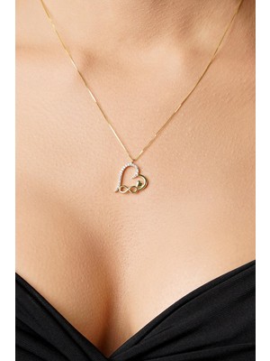 Fiyonk Kuyumculuk 14 Ayar Altın Taşlı Sonsuz Aşk Kolye