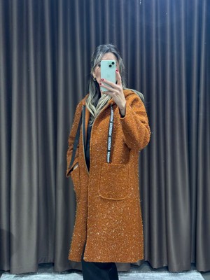 Modanı Seç Simli Kapüşonlu Pelüş Teddy Kırçıklı Buklet Hırka – Yumuşak Dokulu, Oversize Rahat Kesim 38-60 Beden