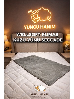 %100 Yün Dolgulu, Gri Renkli Welsoft Yüzey 70 x 110 cm Ebat Seccade