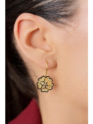 Fiyonk Kuyumculuk 14 Ayar Altın Küçük Gül Motifli Telkari Küpe - Anne Küpesi