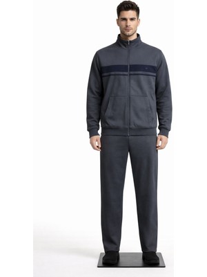 Pantoloncu Ali 3 Iplik Şardonlu Fermuarlı Eşofman Takımı