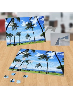 Asilmeydan Palmiyeler, Gökyüzü, Deniz, Doğa 99 Parça Puzzle Yapboz Tablo-12095983