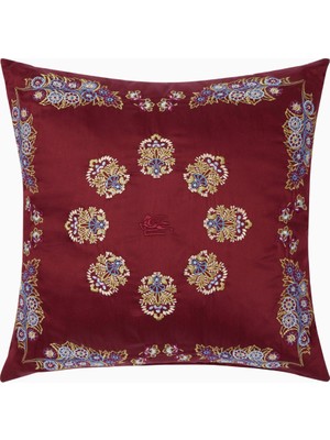 Etro Işlemeli Pamuk Saten Lüks, Dekoratif Italyan Tasarımı Kırlent