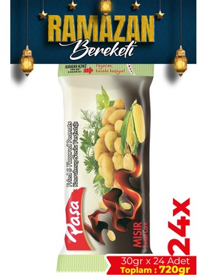 Paşa Kuruyemiş Mısır Soslu Yer Fıstığı 30 gr x 24 Adet 720 gr