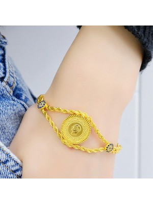 22 Ayar Çeyrekli Halat Bileklik