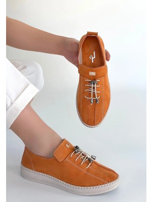 Warte Turuncu Süet Bağcıklı Spor Ayakkabı