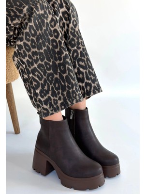 Kazax Belay Acı Kahve Nubuk Topuklu Bot