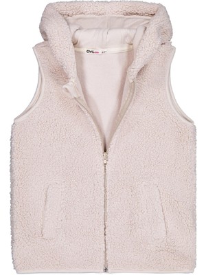 Civil Girls Düz 6-9 Yaş Yelek - Bej 9-10 Yaş