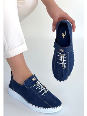 Shoegar Warte Lacivert Süet Bağcıklı Spor Ayakkabı