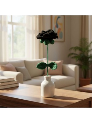 Uretti - Tuğba 9352 El Örgüsü Yapraklı Model Gül