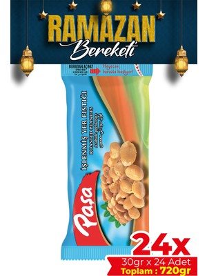Paşa Kuruyemiş Kavrulmuş Yer Fıstığı 720 gr (30 gr x 24 Ad.), Tuzlu Yer Fıstığı