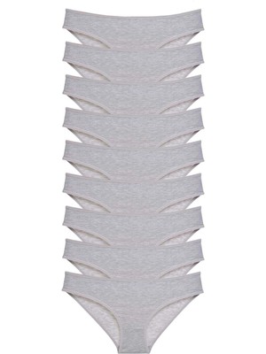 Çamaşır Kenti 9 Adet Süper Eko Set Likralı Kadın Slip Külot Gri