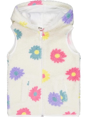 Civil Girls Çiçek Desenli 2-5 Yaş Yelek - Ekru 4-5 Yaş