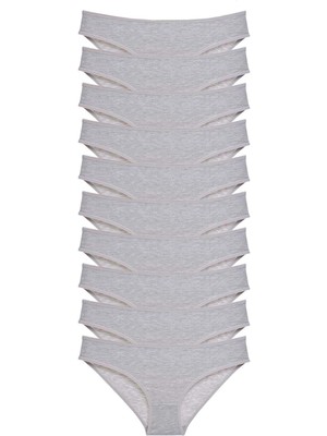 Çamaşır Kenti 10 Adet Süper Eko Set Likralı Kadın Slip Külot Gri