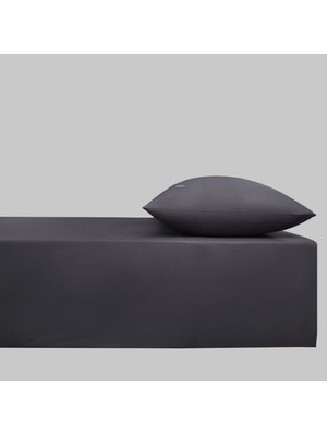 Sarev   Pamuk Tek Kişilik 100200  cm  1 Adet Yastık Kılıflı Fitted Çarşaf Seti Antrasit