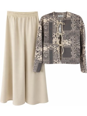 JOOQSTORE Desenli Etek Takım