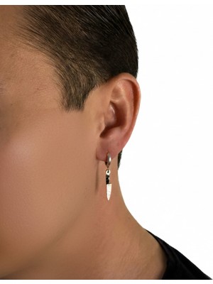 Winy Concept Bıçak Figürlü Erkek Çelik Halka Küpe - 11 mm