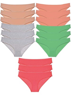 Çamaşır Kenti 15 Adet Süper Eko Set Likralı Kadın Slip Külot Soft Renkler