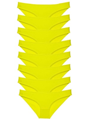Çamaşır Kenti 8 Adet Süper Eko Set Likralı Kadın Slip Külot Sarı