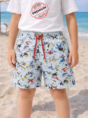 Casabony Erkek Çocuk Baskılı Deniz Şort Mayo Astarlı