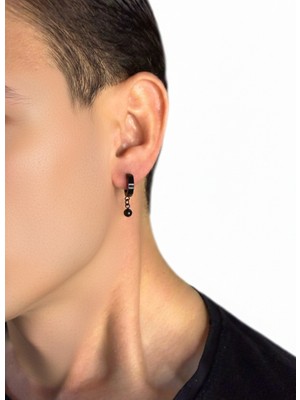 Winy Concept Sıkıştırmalı Top Figürlü Erkek Çelik Küpe - 13 mm Minimalist Tasarım