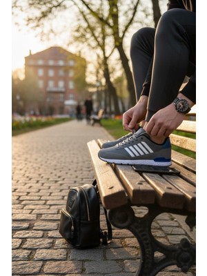 Enoch Erkek Spor ve Yürüyüş Ayakkabısı Tam Ortopedik Tabanlı Klasik Şeritli Günlük Rahat Kalıp